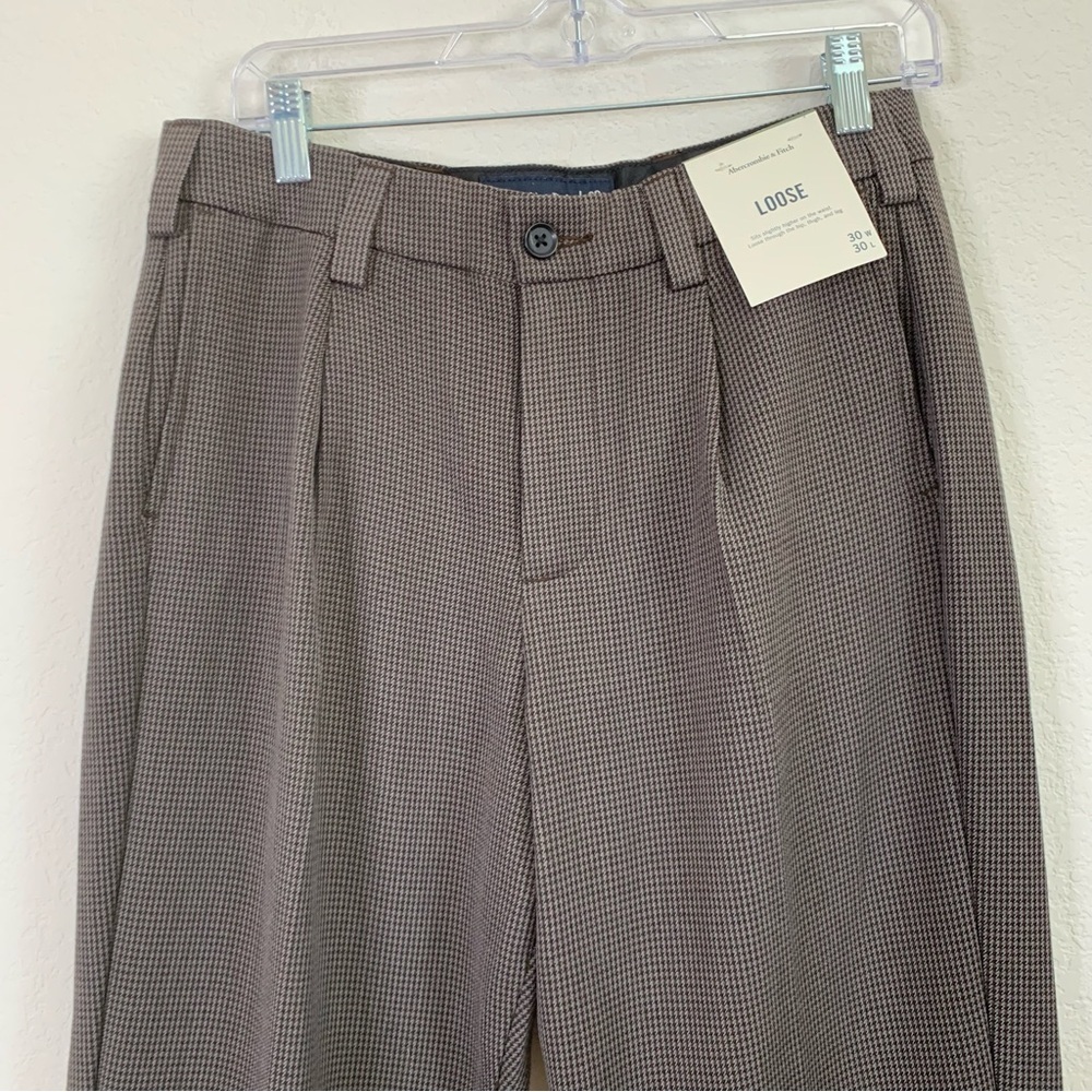 Abercrombie & fitch Mens herringbone loose trousers pants 30 NWT - Picture 3 of 11